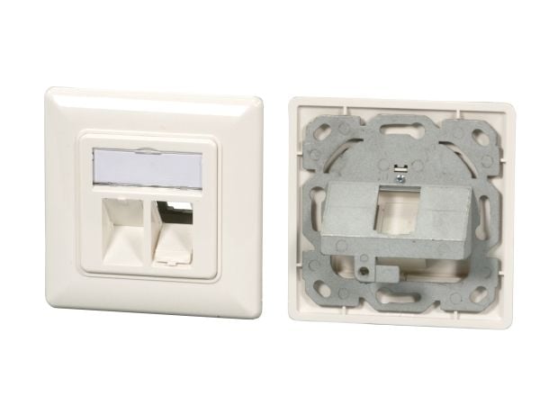 EFB Elektronik ET-25085V3, 2 x RJ-45, 2 moduuli(a), Valkoinen, Muovi, 0 - 60 °C