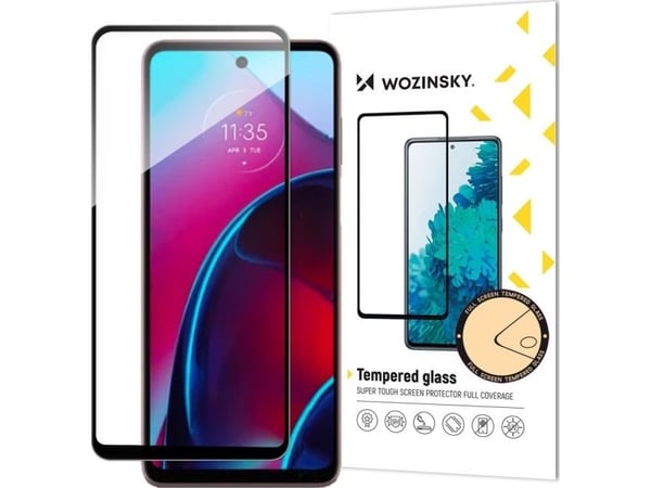 Wozinsky Full Glue herdet glass for Motorola Moto G Stylus 2022 9H - fullskjerm med svart ramme