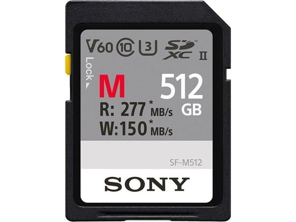 Sony SF-M Series SF-M512 - Flash-minneskort - 512 GB - Video Class V60 / UHS-II U3 / Class10 - SDXC UHS-II