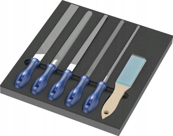 Wera 05150183001, Sats med filer, Halvrund fil, Rund fil, Fyrkant, Plast, Blå, 344 mm, 392 mm