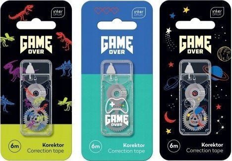 Interdruk korreksjonstape med etui skole Game Over 6 m