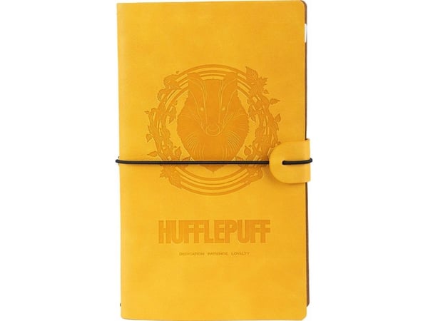 Harry Potter i skinn reise-notatbok Hufflepuff 12x19,6 cm (gul)