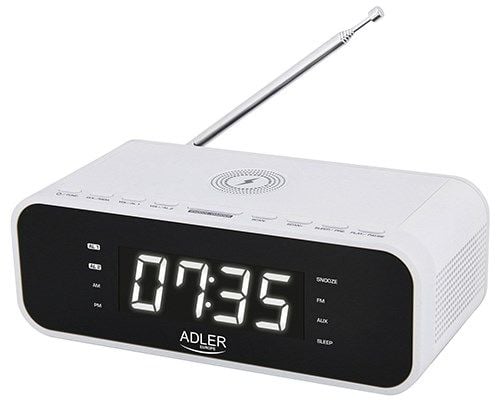 Radioklokke Adler AD 1192W med trådløs lader og FM