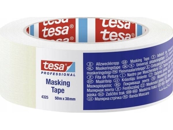 Tesa maskeringstape 50 m x 38 mm hvit 04325