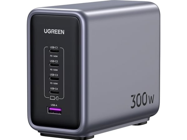 Ugreen 90903B, Sisätila, AC, 2 m, musta, Harmaa