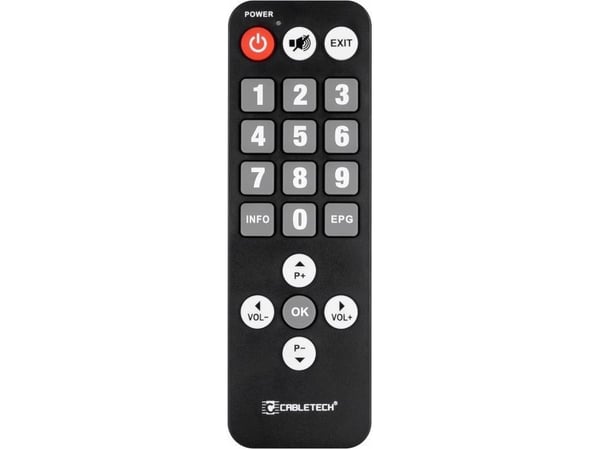 Cabletech RTV kaukosäädin DVB-T senioreille universaali