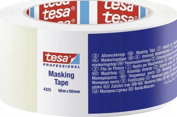 Tesa maskeringstape 50 m x 50 mm stand. prof. hvit 04325