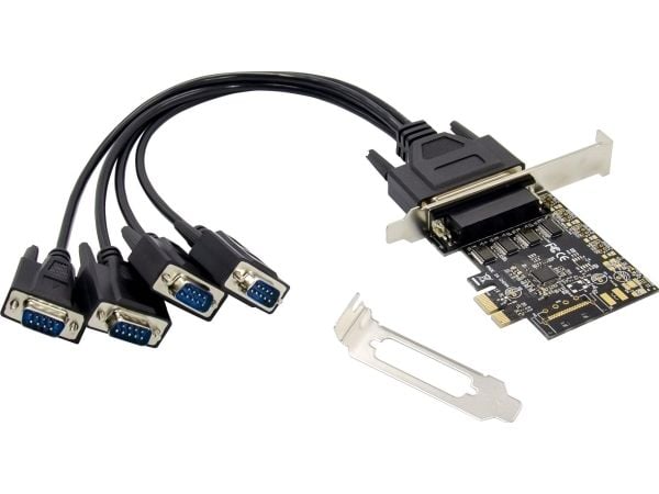Conceptronic - Seriell adapter - PCIe 2.0 lav profil - RS-232 x 4 - svart