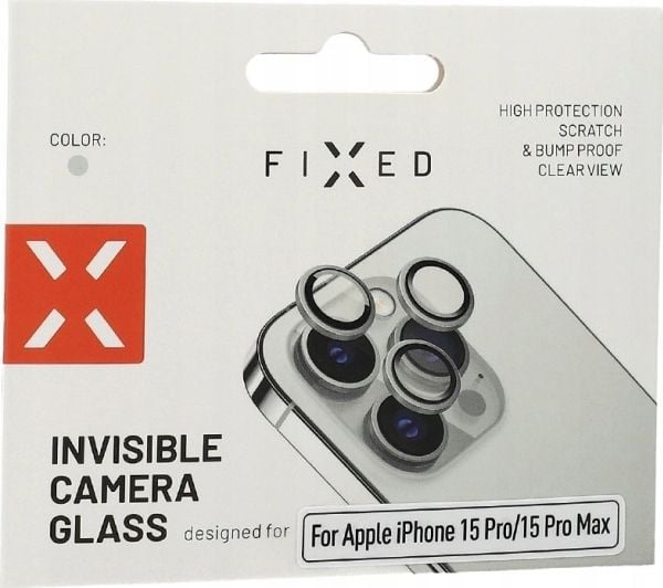 FIXED FIXGC2-1202-SL, Apple, iPhone 15 Pro/15 Pro Max, Reptålig, Smutsavvisande, Transparent, Silver, 3 styck