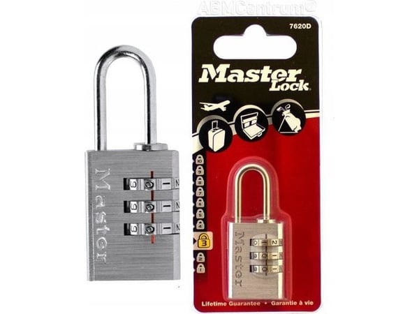 MASTER LOCK 7620EURD, Kombinasjonslås til koffert, Alle merker, Aluminium, Aluminium, Stål, Ryggsekk, Stresskoffert, Duffelbag, Laptop bag, Koffert...