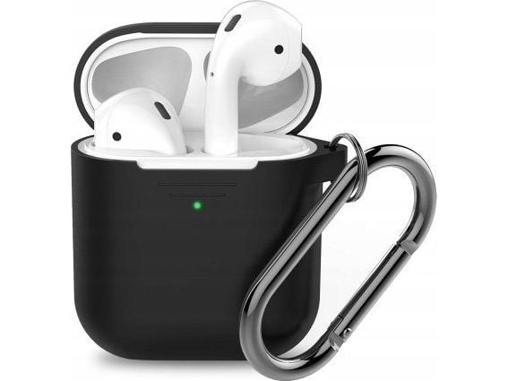 Class and Culture LLC KeyBudz Elevate nøkkelring med silikon beskyttelsesetui til AirPods 1/2 (babyblå)