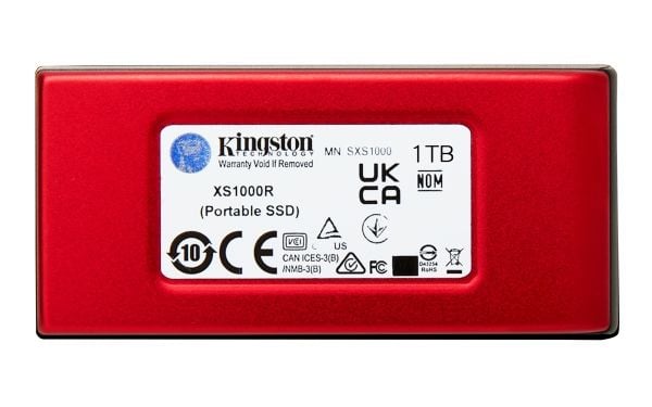 Kingston XS1000 - SSD - 1 TB - ekstern (bærbar) - USB 3.2 Gen 2 (USB-C kontakt) - rød