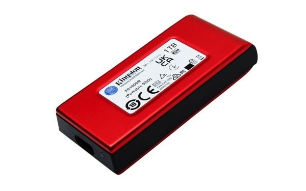 Kingston XS1000 - SSD - 1 TB - ekstern (bærbar) - USB 3.2 Gen 2 (USB-C kontakt) - rød