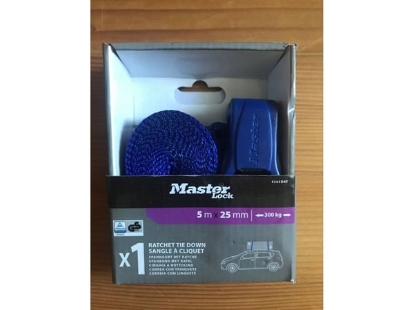 MASTER LOCK 4365EURDAT, Blå, Polyvinylklorid (PVC), J-krok, Bevegende, Tauing, 2,5 cm, 5 m
