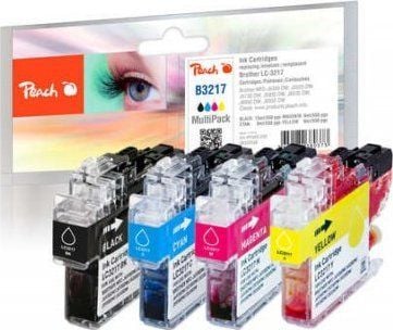 Peach PI500-238, Sort, Cyan, Fiolblå, Gult, 15 ml, 9 ml, 4 stykker, 550 sider, Multipakke