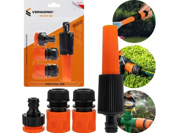 VERGIONIC sett med hageslangekoblinger hurtigkoblinger dyse tilkobling til kran 4 deler VERGIONIC sett med hageslangekoblinger hurtigkoblinger dyse tilkobling til kran 4 deler