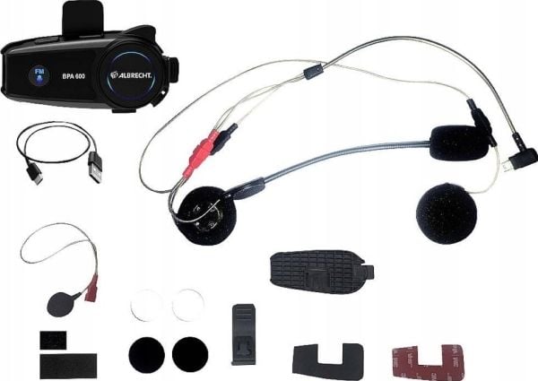 Albrecht BPA 600 15550 Bluetooth®-Headset med mikrofon Passer til alle hjelmtyper (Passer til alle hjelmtyper)