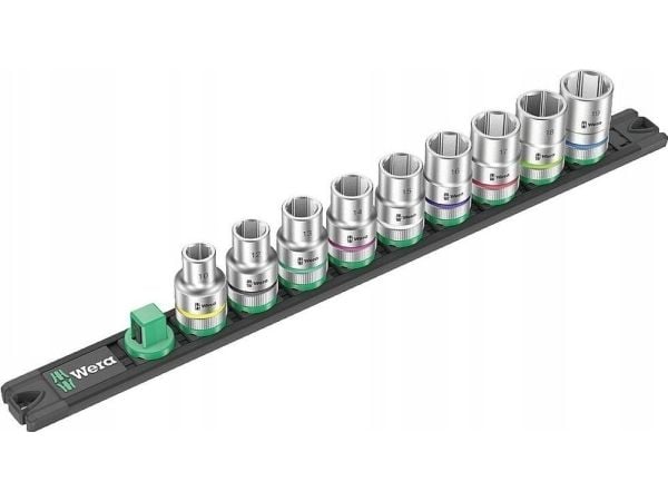 Wera Zyklop C 4 - sett med innsats - 9 deler - 1/2" - seksspiss - lengde: 37 mm (05005460001)