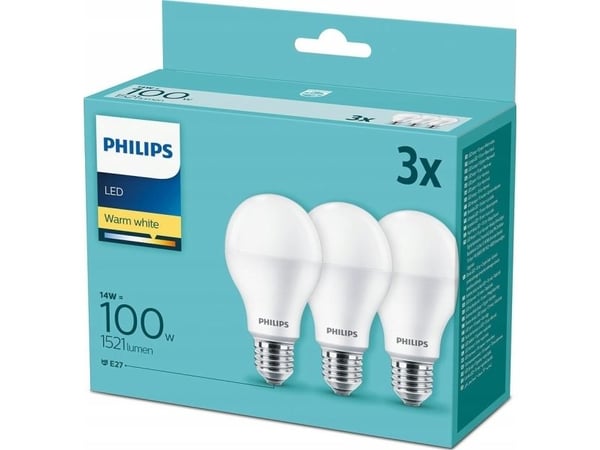 Philips 8718699694920, 14 W, 100 W, E27, 1521 lm, 15000 timer, Varm hvit