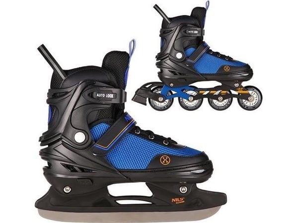 Rullesko Rolki TRITON NH18188A 2-i-1 svart/oransje str. L (39-43) med pl. hockeyhjul NILS Extreme