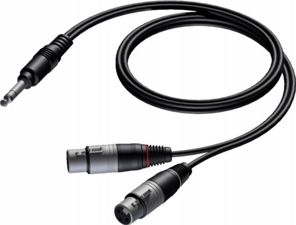 Kabel Procab PROCAB CAB734/1,5 Stereo-jack 6,3 mm – 2 kvinnelige XLR-kontakter, 1,5 m