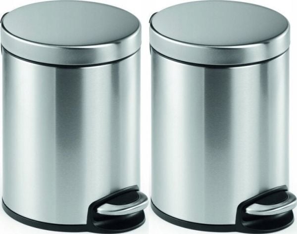 Kestävä 340023 340023 Papirkurv 5 l (Ø x K) 205 mm x 290 mm Rustfrit stål Sølv 1 stk