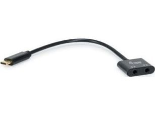 Equip 133469, USB C, Hankjønn, 2 x 3.5mm, Hunkjønn, 0,15 m, Sort