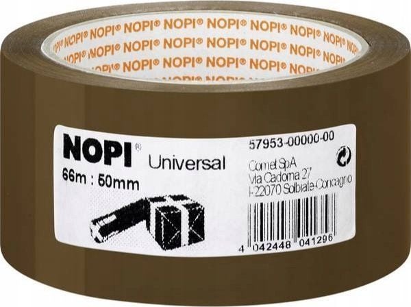 Nopi Universal - Pakketape - 50 mm x 66 m - brun