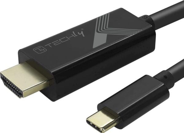 Techly sovitin Kaapeli USB-C M auf HDMI M 2.0 4K, musta 5m