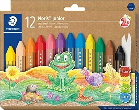 STAEDTLER Noris junior 224 - Fargeblyant - voks - assorterte farger (en pakke 12)