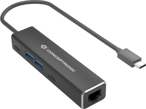 Conceptronic ABBY14B, Koblet med ledninger (ikke trådløs), USB 3.2 Gen 1 (3.1 Gen 1) Type-C, 10,100,1000,2500 Mbit/s, IEEE 802.1Q, IEEE 802.1p, IEE...