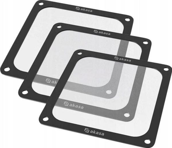 Akasa GRM12-M01-BKT3, Tuulettimen suodatin, Nailon, Muovi, musta, Metalli, Magneettinen, 120 mm