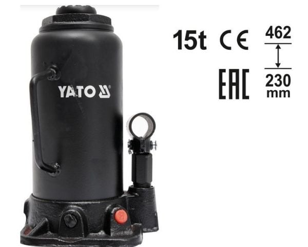 YATO DZWIGNIK TLOKOWY hydraulisk jekk 15T 230-462 mm