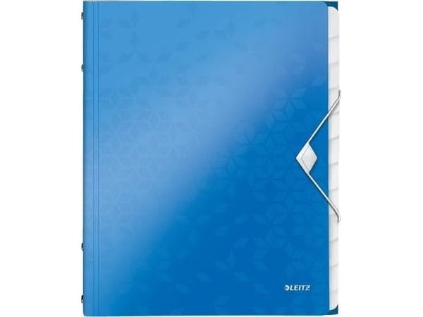 Leitz WOW - Klassifikasjonsmappe - 12 rom - 12 deler - for A4 (210 x 297 mm) - kapasitet: 200 ark - med fliker - metallic blå