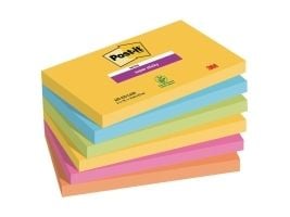Post-it Super Sticky Rio de Janeiro 655-6SS-RIO-EU - Anteckningar - 76 x 127 mm - 540 ark (6 x 90) - neongul, medelhavsblå, neongrön, fuchsia, neon...