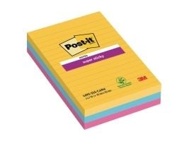 Post-It 7100234250, firkant, Blå, Rosa, Gult, Papir, 101 mm, 152 mm, 90 ark