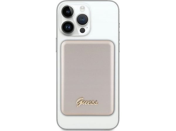 Guess GUPBM3ALGSGD Induktiv powerbank 5W 3000 mAh gull MagSafe Metal Script Logo