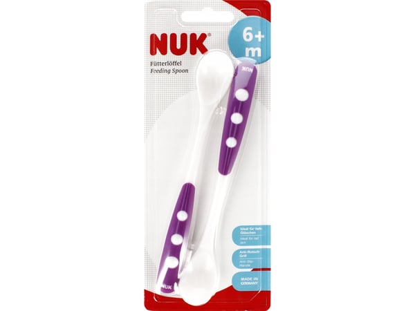 NUK fôringsskje 2 stk 6 m EASY LILA 10255053