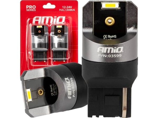 LED-lampor, full „Canbus“ W21W 2SMD 7440, vit amio-03599