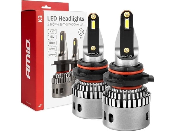 Led auton polttimot k3 hb4 sarja 12v 6000k canbus amio-03688