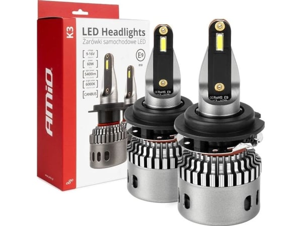 LED-strålkastarlampa K3 Series H7-6 12V 6000K canbus AMIO-03685