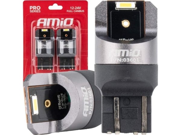 LED-lamput full canbus pro w21/5w 2x1860 smd valkoinen 12v 24v amio-03601 amio-03601