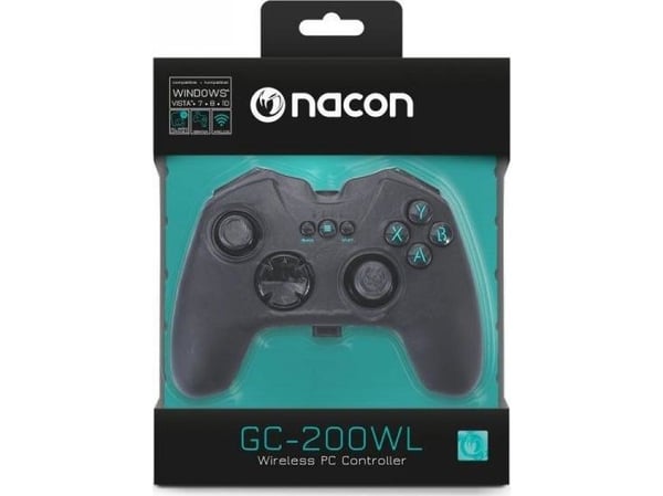 Nacon PC Gaming Wireless-Controller GC-200WL (Schwarz, kabellos, Asymmetrisch, USB-Dongle)