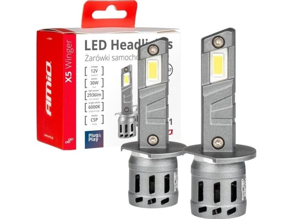 LED auton lamput x5 sarjan winger h1 6000k canbus amio-03943 amio-03943