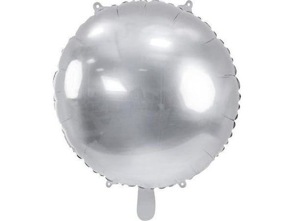 Party Deco ballong folie rund pastill 59 cm sølv