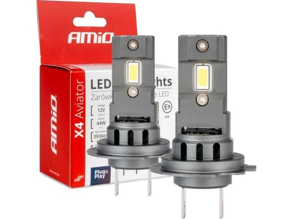 LED autolamput x4 sarja aviator h7/h18 6500k canbus amio-03764