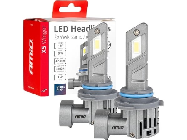 LED auton lamput x5 sarjan winger hb4 6000k canbus amio-03949 amio-03949