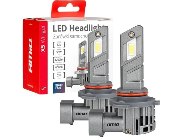 LED-lykt pære X5-serien WINGER HB3 6000K maks 50W AMIO-03948
