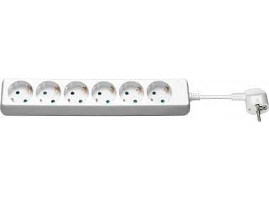goobay NK 600-300 - Tehonjakoyksikkö - AC 250 V - 3500 Watt - tulo: tyyppi F - lähtöliittimet: 6 (6 x tyyppi F) - 3 m kaapeli - valkoinen