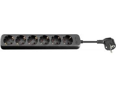 goobay - Effektband - AC 230 V - 3680 Watt - ingång: power CEE 7/7 - utgångskontakter: 6 (CEE 7/4) - 5 m sladd - svart